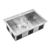 Artika Odessa Stainless Steel Single Kitchen Sink - 31.25-in x 20-in x 9-in - Undermount or Drop-In