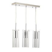 Luminaire suspendu à 3 lumières, Pendulum, chrome/cristal