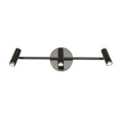 Artika Era Track Light Bar Fixture - Modern Style - Dry Rated - 3 Integrated LED Bulbs - Black with Chrome Accents