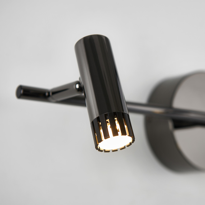 Luminaire sur rail Era d'Artika, style moderne, endroit sec, 3 ampoules à DEL intégrées, noir aux accents chromés