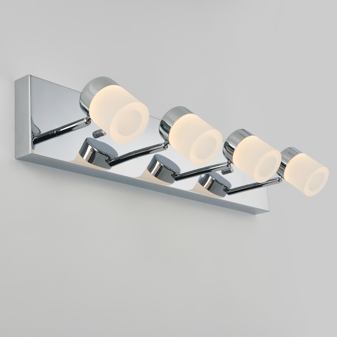 Artika Bahia Track Light Ceiling Fixture - 4 Integrated LED Bulbs - Dry Rated - Frosted Glass Shades - Pivoting Heads