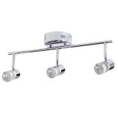Artika Glow Track Light Bar Fixture - 3 Integrated LED Lighting - Dimmable - Chrome Finish - Seeded Glass Shades
