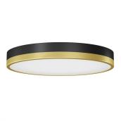 Artika For Living Kent 15-in Black and Gold Modern LED Flushmount Light