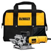 DEWALT Corded Plate Joiner Kit with Bag - 6.5-Amp Motor - 10 000 RPM - Dual Rack and Pinon Fence - Anti-Slip Pin