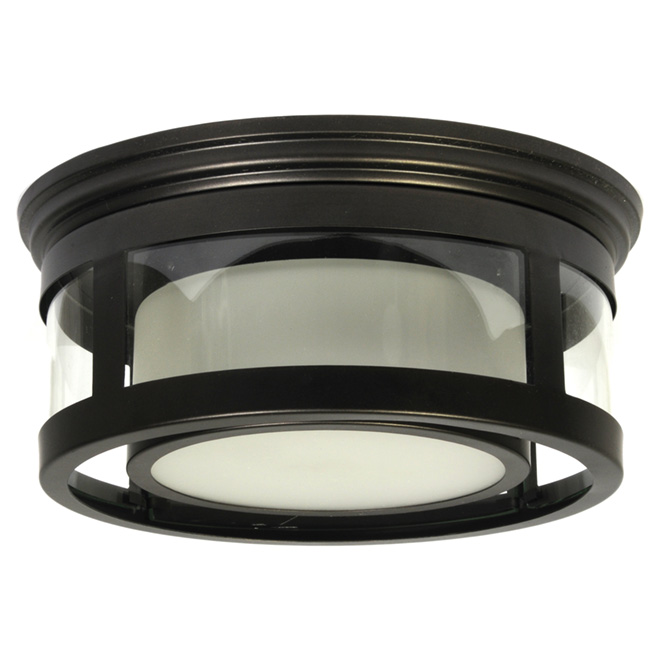 1 Light Outdoor Flush Mount Light Black