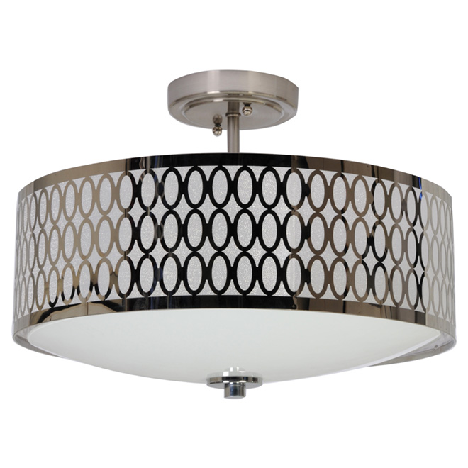 Uberhaus Ceiling Light Semi Flush Chrome 2 Light Cel 051 Rona