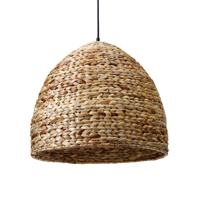Project Source Brown Bohemian Dome Incandescent Pendant Light 18-in x 16-in