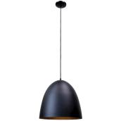 Project Source 18 x 16-In Contemporary Black Metal Dome Pendant Light - Incandescent Bulb