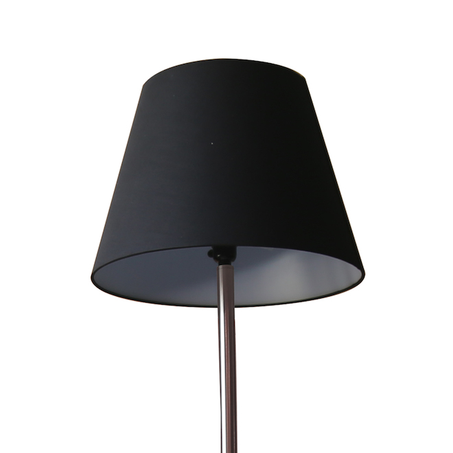 Project Source Floor Lamp and Table Lamps - Metal/Fabric - Black/Chrome - 3-Piece