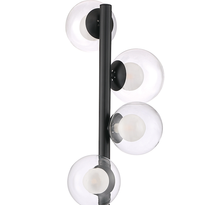 Project Source 5-Light Floor Lamp - 72.5-in x 15-in - Metal/Glass - Black