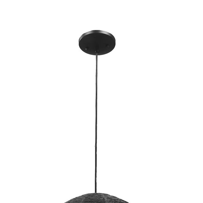 Project Source 1-Light Matte Black Pendant Fixture - Cord Mount - 60 W Type A19 Bulb