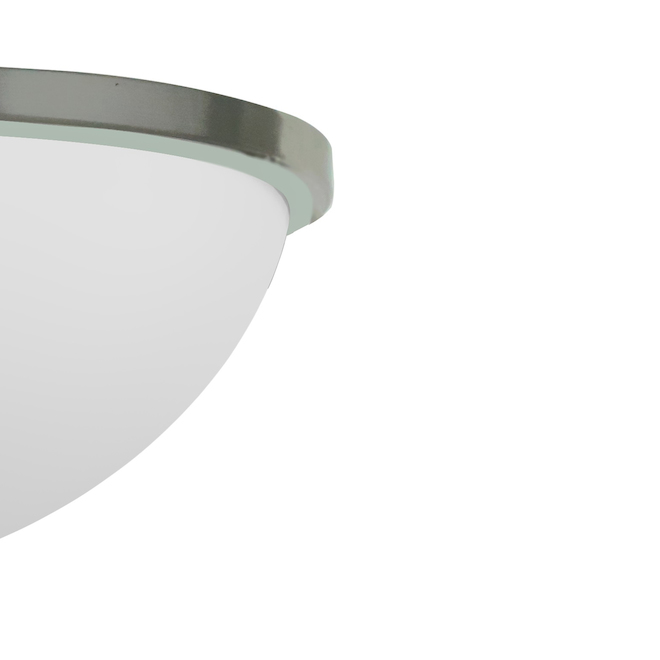 Project Source 2-Light Flushmount Ceiling Lights - 13.5-in x 5.5-in - Opal Glass - Brushed Nickel - 6-Pack