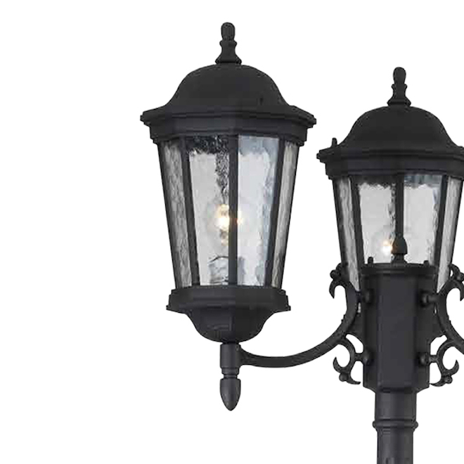 Project Source 3-Light Outdoor Post Light - 27-in x 86-in - Black