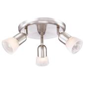 Project Source 3-Light Ceiling Light - Metal and Alabaster Glass - Satin Nickel