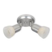 Project Source 2-Light Ceiling Light - Metal and Alabaster Glass - Satin Nickel