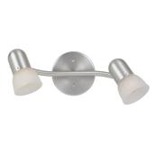 Project Source 2-Light Track Fixture with Alabaster Glass Shades - Satin Nickel