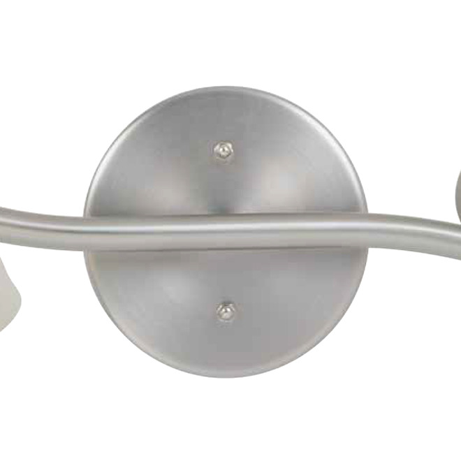 Project Source 2-Light Track Fixture with Alabaster Glass Shades - Satin Nickel