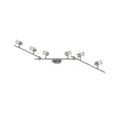 Project Source 6-Light Track Light - Metal and Frosted Glass - Satin Nickel