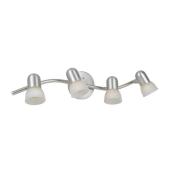 Project Source 4-Light Track Fixture with Alabaster Glass Shades - Satin Nickel