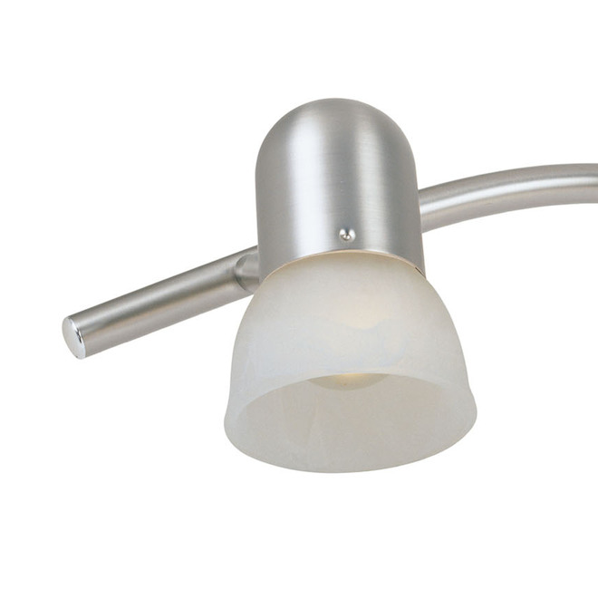 Project Source 4-Light Track Fixture with Alabaster Glass Shades - Satin Nickel