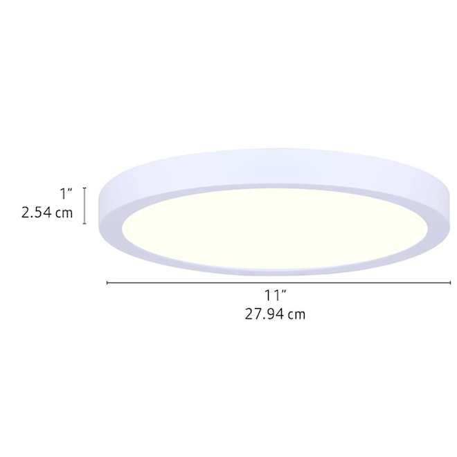 RONA 11-in 15W Round Acrylic LED Flushmount - White