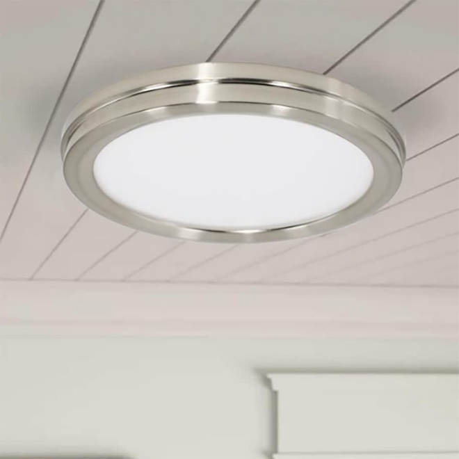 Landon & Co. 14-in 25W Round Acrylic LED Flushmount - Brushed Nickel