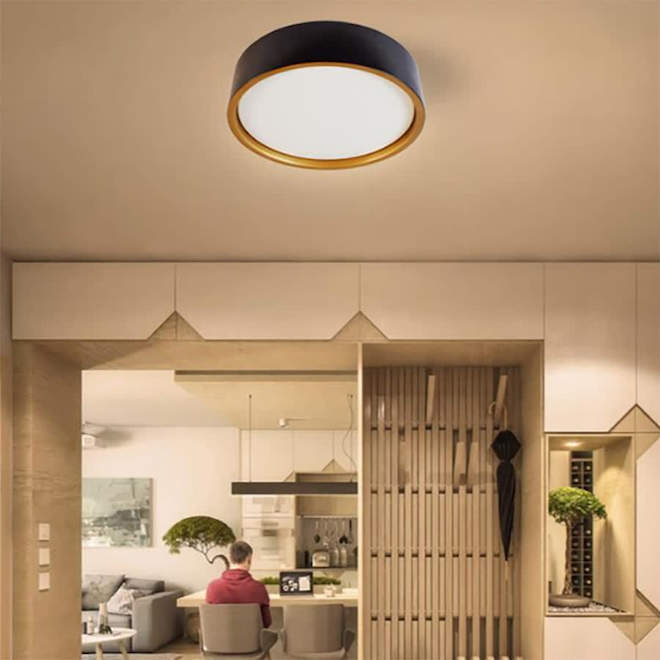 Landon & Co.14 x 4-in 22W Round Acrylic LED Flushmount - Matte Black