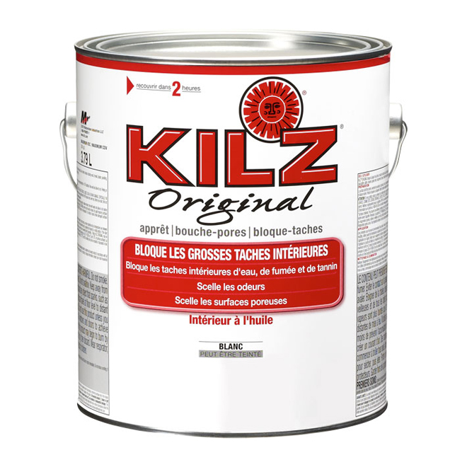 Apprêt à base d'huile intérieur, Kilz, 3,79 L, blanc