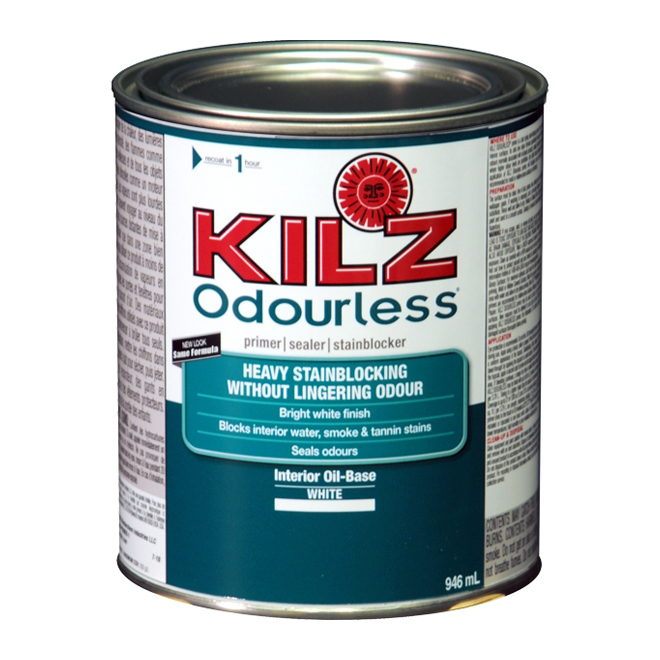 Kilz Odourless Oil-Based Primer - Stain Blocker - White - 946 ml