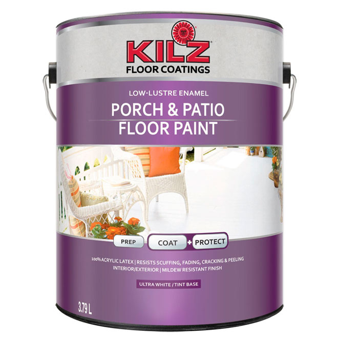 Kilz Porch and Patio Floor Acrylic Paint LowLustre Enamel Ultra