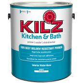 KILZ Water-Based Primer - Kitchen and Bathroom - 3.78-L - White