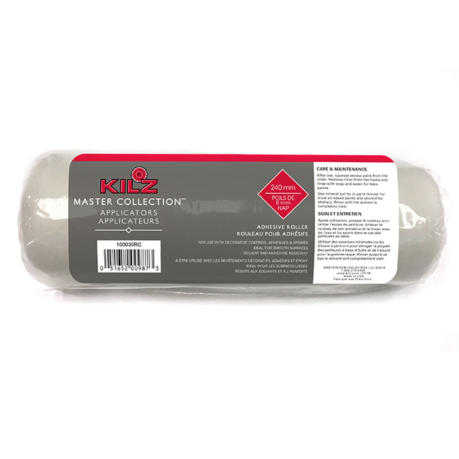 Kilz Polyester Roller Cover Refill - Solvent Resistant - Used with Adhesives - 9 1/2-in W