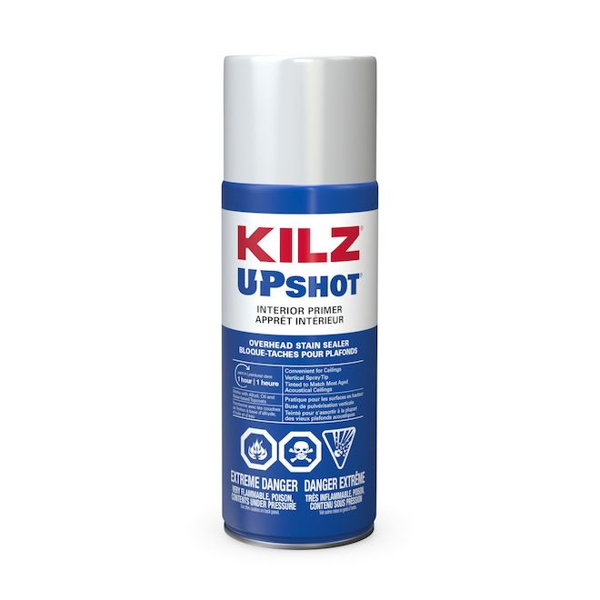 Apprêt bloque-taches blanc en aérosol d'intérieur pour plafond Upshot par KILZ, 10-oz