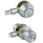 RONA Bolae Entry Door Knob Set and Rosette with Separate Lock - Stainless Steel