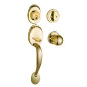 RONA Bolae Entry Handle Set with Separate Lock and Indoor Knob in Polished Brass