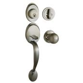 RONA Bolae Entry Handle Set with Separate Lock and Indoor Knob in Antique Brass