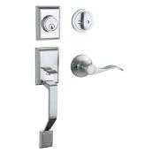 RONA Hydre Entry Handle Set with Separate Lock and Indoor Knob in Satin Nickel