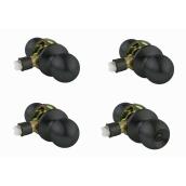RONA Bolae Set of 4 Interior Door Knobs and Rosettes 1 Locked and 3 Passages - Matte Black