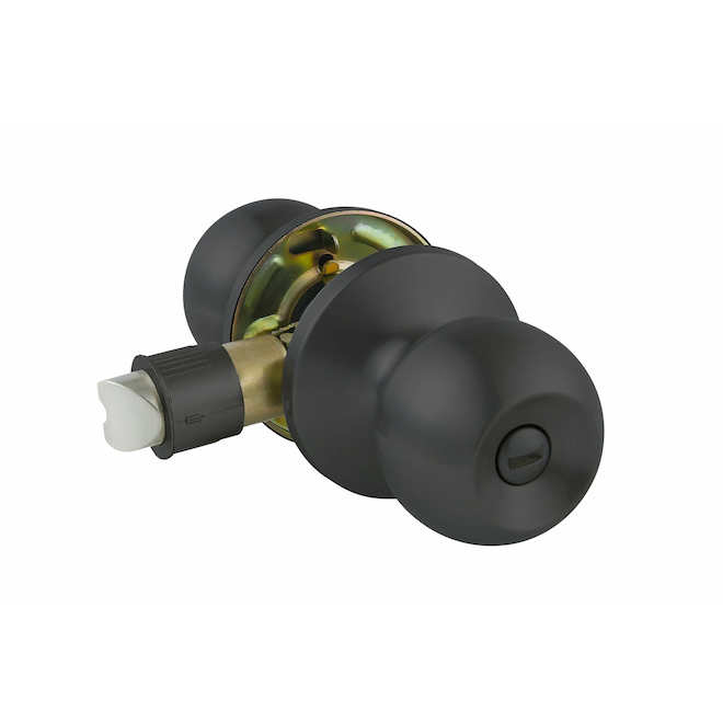 RONA Bolae Door Knob and Rosette with Privacy Lock - Matte Black