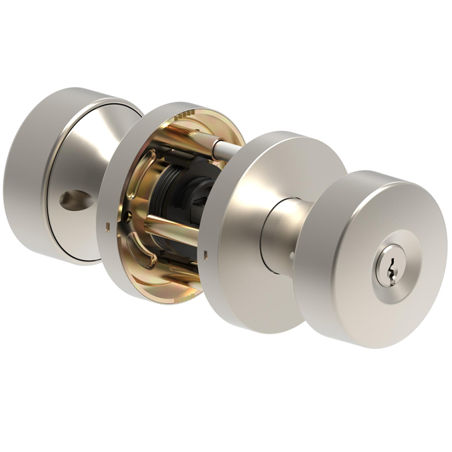RONA Gemma Entry Knob Set with Keys - Satin Nickel