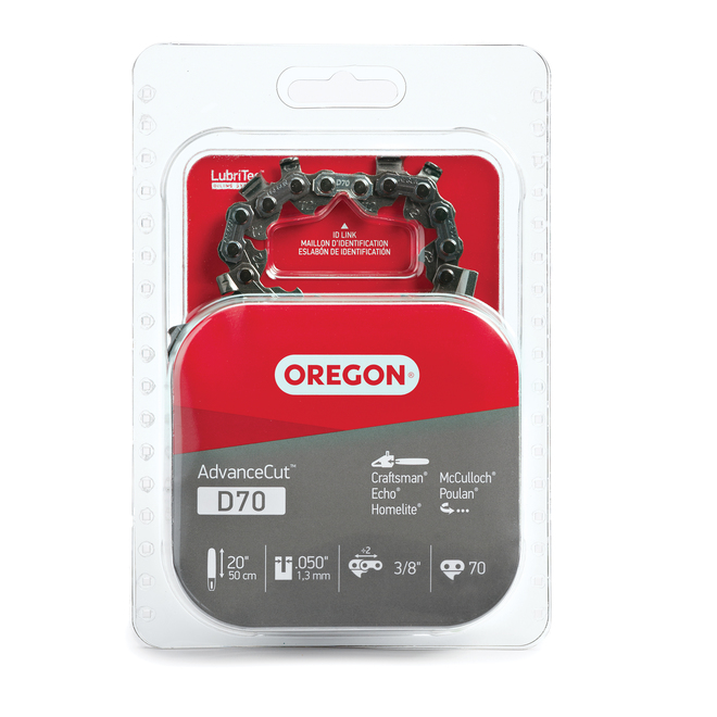 Oregon D70 AdvanceCut Replacement Saw Chain with 3/8-in Pitch and 20-in Bar Length