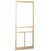 Colonial Elegance T-Bar Screen Door - 81-in H x 36-in W - Finger-Jointed - Natural Pine - Ready To Paint