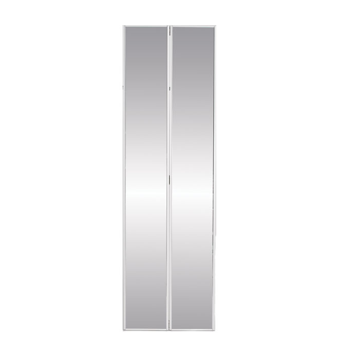 Porte-miroir pliante d'intérieur économique par Colonial Elegance de 36 po x 80 1/2 po, cadre en acier blanc