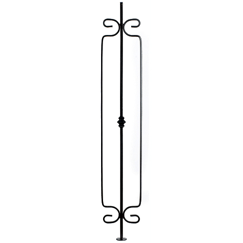 Colonial Elegance Oxford 35-in x 6-in x 3/8-in Black Wrought Iron Stair Baluster