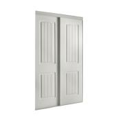 Colonial Elegance Interior Sliding Door - Santa Fe - Primed White - 48-in W x 80 1/2-in H