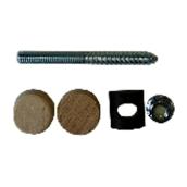 Colonial Elegance Handrail Fastener Kit - Metal - Bolt and 2 Wooden Plugs - For Interior Use
