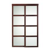 Colonial Elegance Fusion Plus Sliding Door - MDF Frame - Frosted Glass - Bottom Roller System - 60-in W x 80 1/2-in L