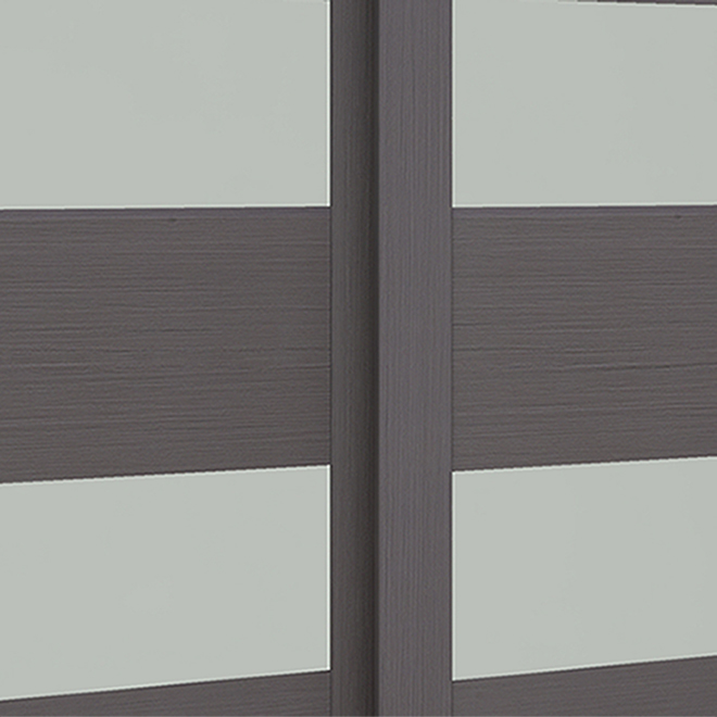 Porte coulissante d'intérieur gris acier par Colonial Elegance 4 insertions de verre givré, 48 po x 80 1/2 po x 3 1/2 po