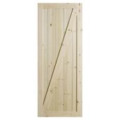 Porte de grange Chalet par Colonial Elegance en pin naturel, 37 po x 84 po