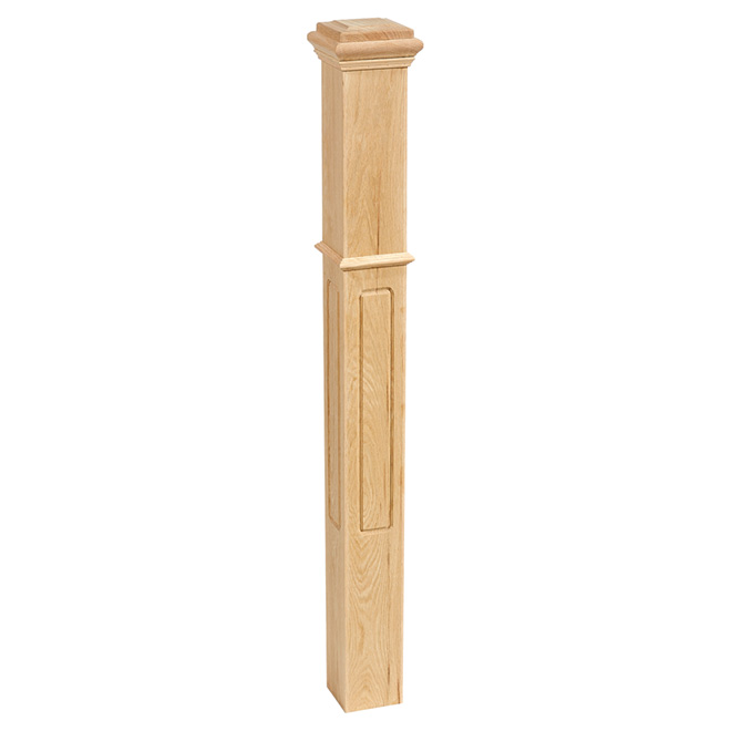 Colonial Elegance Victorian Newel Post - Oak - Natural Finish - 44-in L x 4-in W